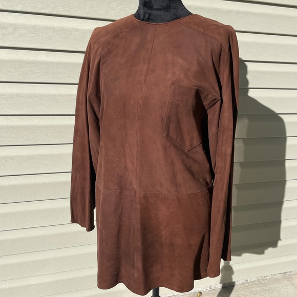 Noviello-Bloom Vintage Women’s Suede Tunic Top Size 8 - Picture 1 of 12